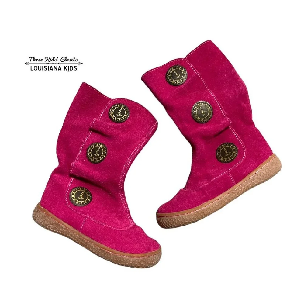 Livie & Luca Sz 5 Fuchsia Pink Suede Leather Marchita Tiempo Boots